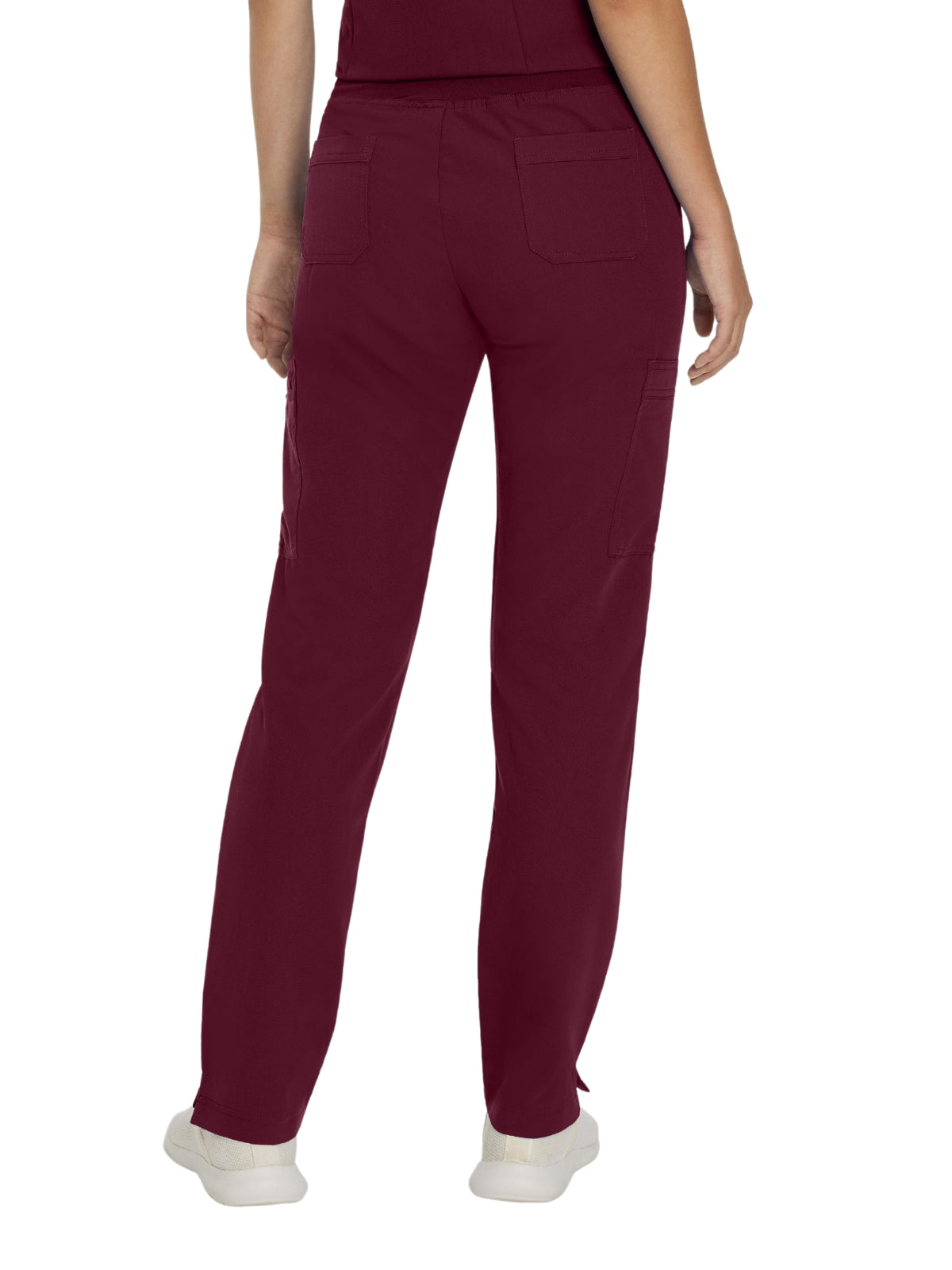 Women's 6-Pocket Low-Rise Waist Cargo Scrub Pant - 337 - Wine (Burgundy)