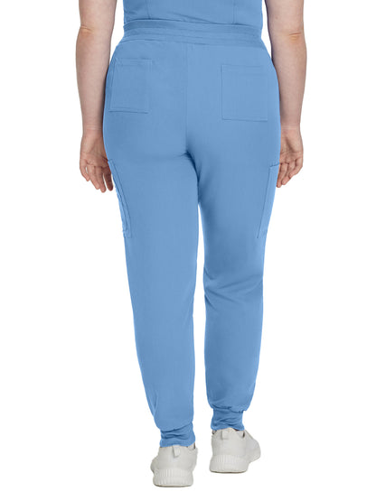 Women's 7-Pocket Mid-Rise Triple-Elastic Waist Jogger Scrub Pant - 380 - Ceil Blue