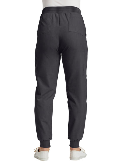 Women's 7-Pocket Mid-Rise Triple-Elastic Waist Jogger Scrub Pant - 380 - Dark Pewter