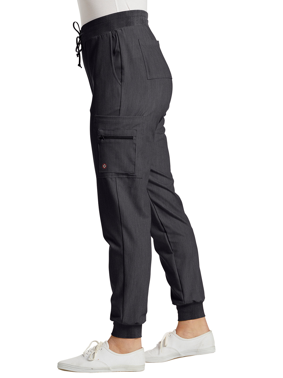 Women's 7-Pocket Mid-Rise Triple-Elastic Waist Jogger Scrub Pant - 380 - Dark Pewter