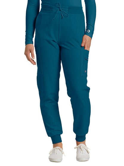 Women's 7-Pocket Mid-Rise Triple-Elastic Waist Jogger Scrub Pant - 380 - Lyons Blue