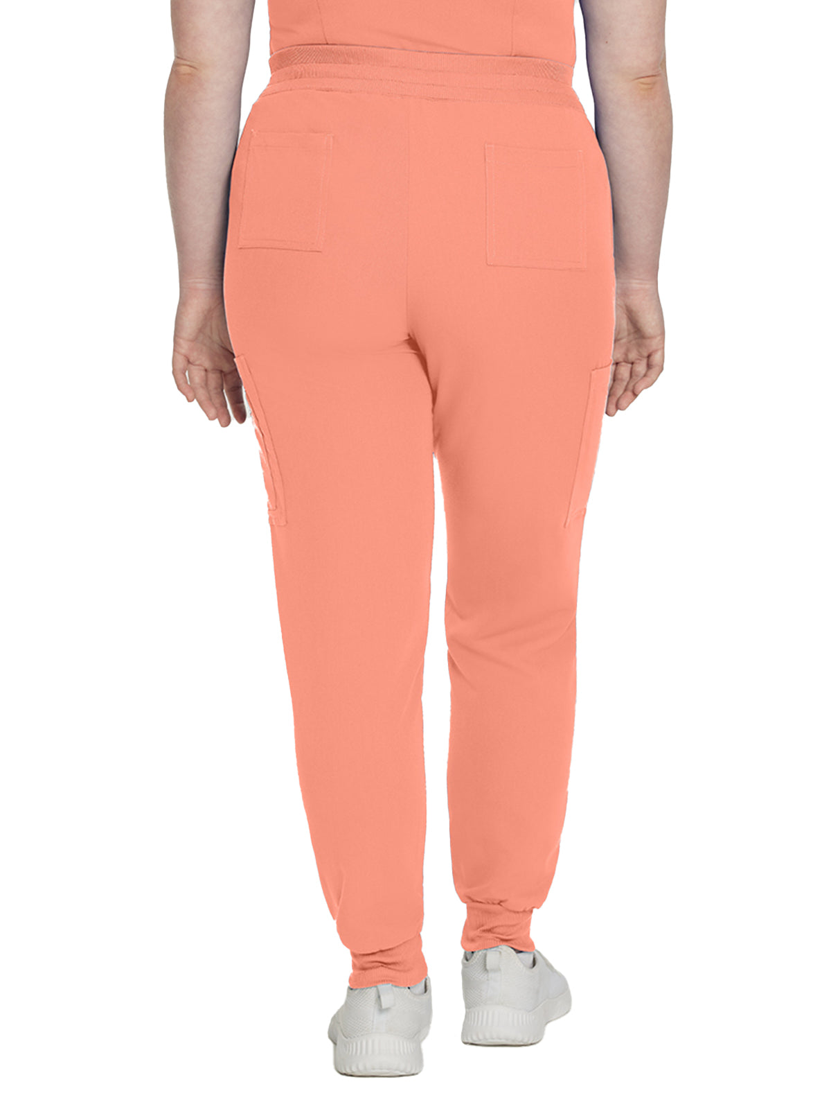 Women's 7-Pocket Mid-Rise Triple-Elastic Waist Jogger Scrub Pant - 380 - Peach Deco