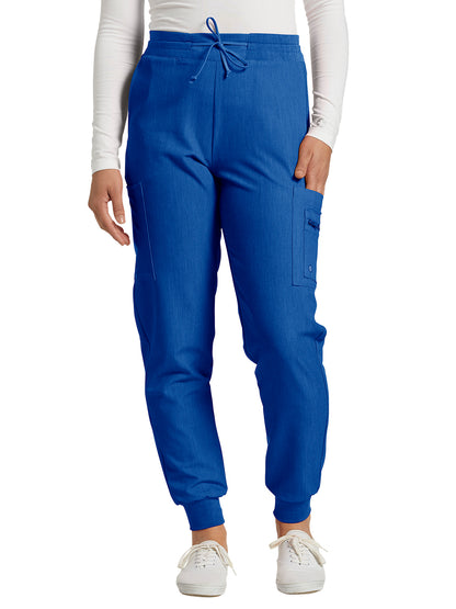 Women's 7-Pocket Mid-Rise Triple-Elastic Waist Jogger Scrub Pant - 380 - Royal