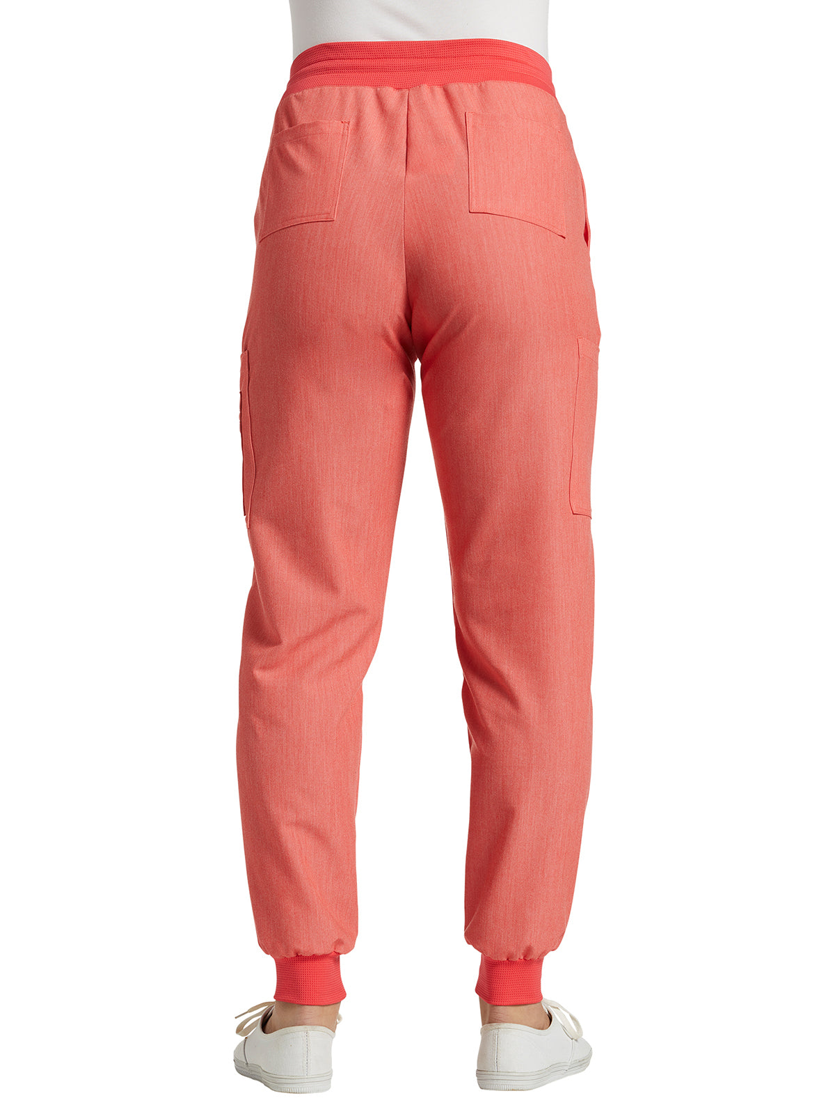 Women's 7-Pocket Mid-Rise Triple-Elastic Waist Jogger Scrub Pant - 380 - Sweet Poppy