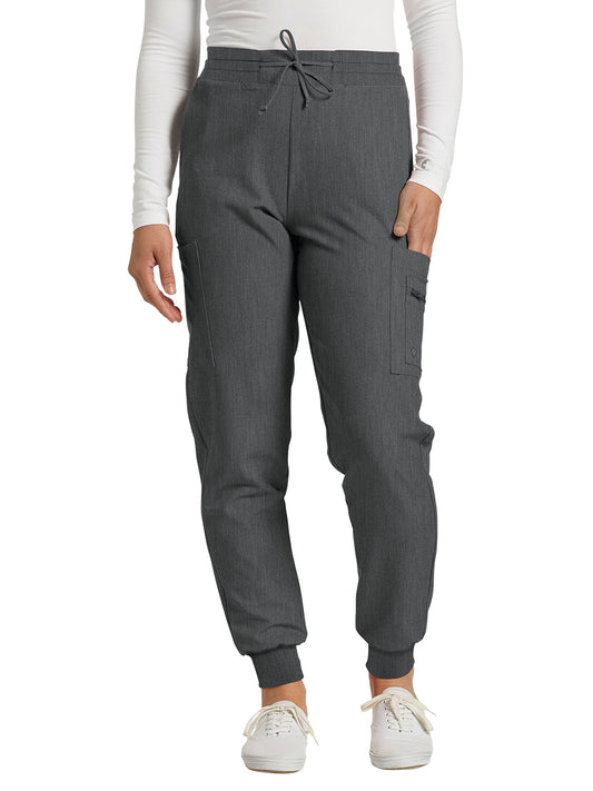 Women's 7-Pocket Mid-Rise Triple-Elastic Waist Jogger Scrub Pant - 380 - Taylor Grey