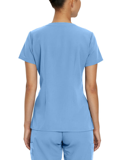 Women's 1-Pocket Tuckable V-Neck Scrub Top - 794 - Ceil Blue