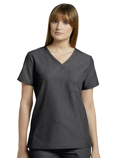 Women's 1-Pocket Tuckable V-Neck Scrub Top - 794 - Dark Pewter