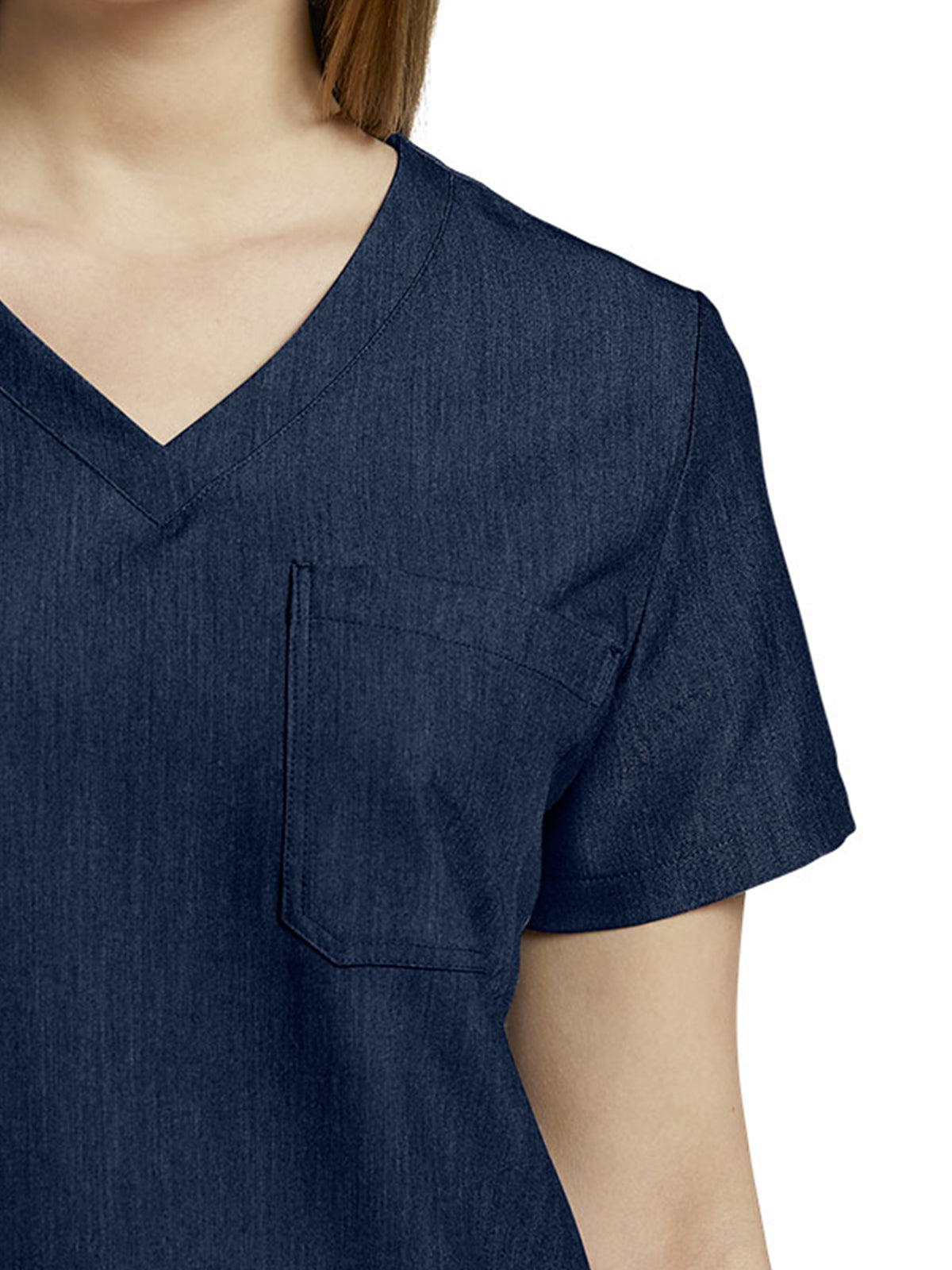 Women's 1-Pocket Tuckable V-Neck Scrub Top - 794 - Navy