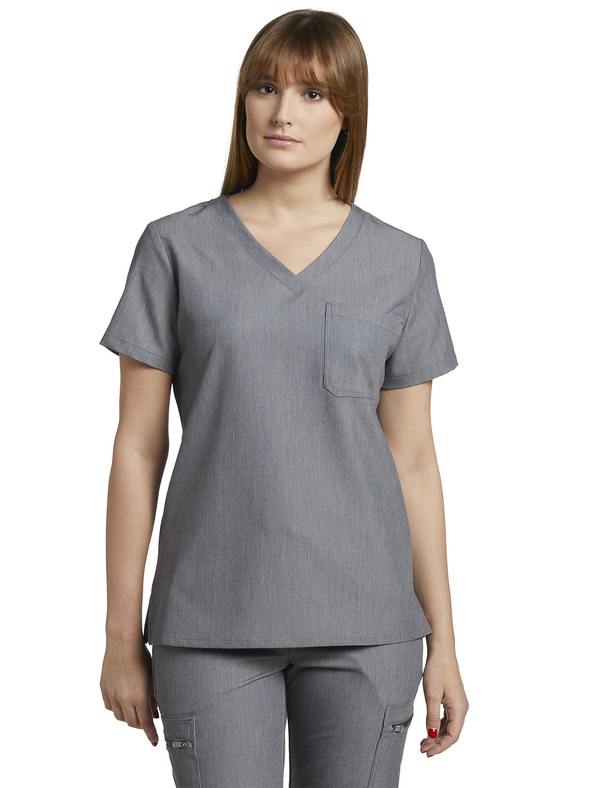 Women's 1-Pocket Tuckable V-Neck Scrub Top - 794 - Taylor Grey