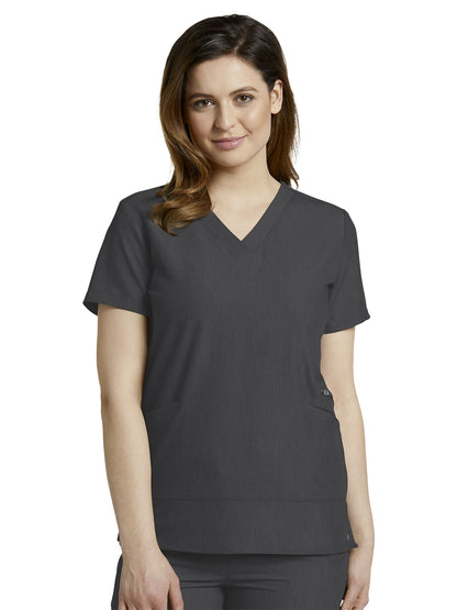 Women's 3-Pocket Stylized Seam V-Neck Scrub Top - 796 - Dark Pewter