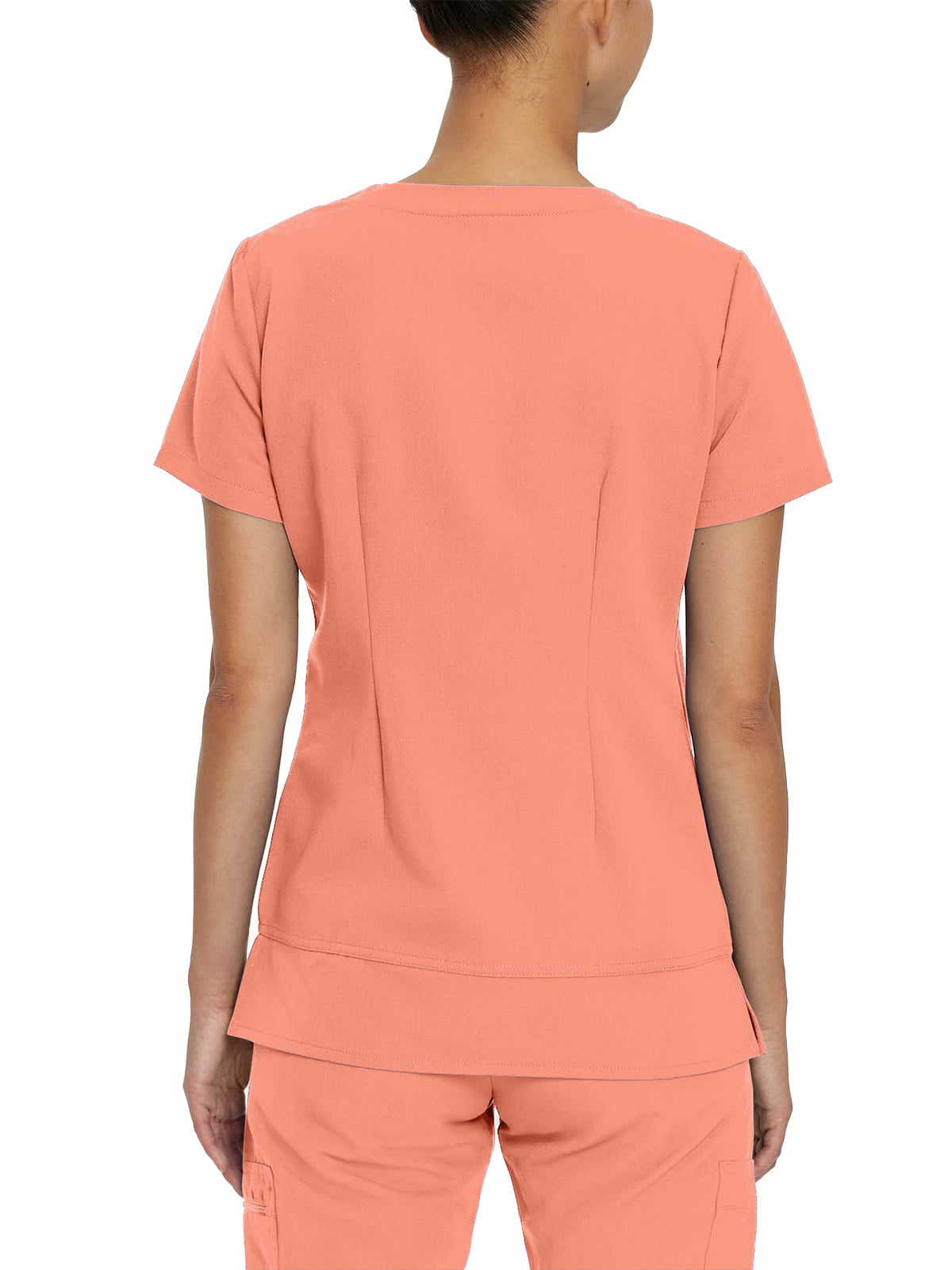 Women's 3-Pocket Stylized Seam V-Neck Scrub Top - 796 - Peach Deco