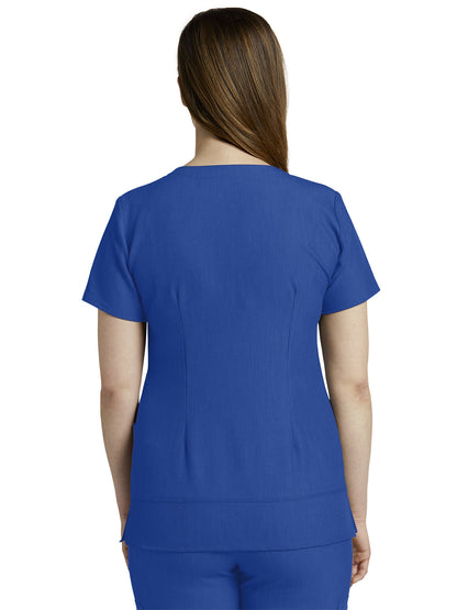 Women's 3-Pocket Stylized Seam V-Neck Scrub Top - 796 - Royal