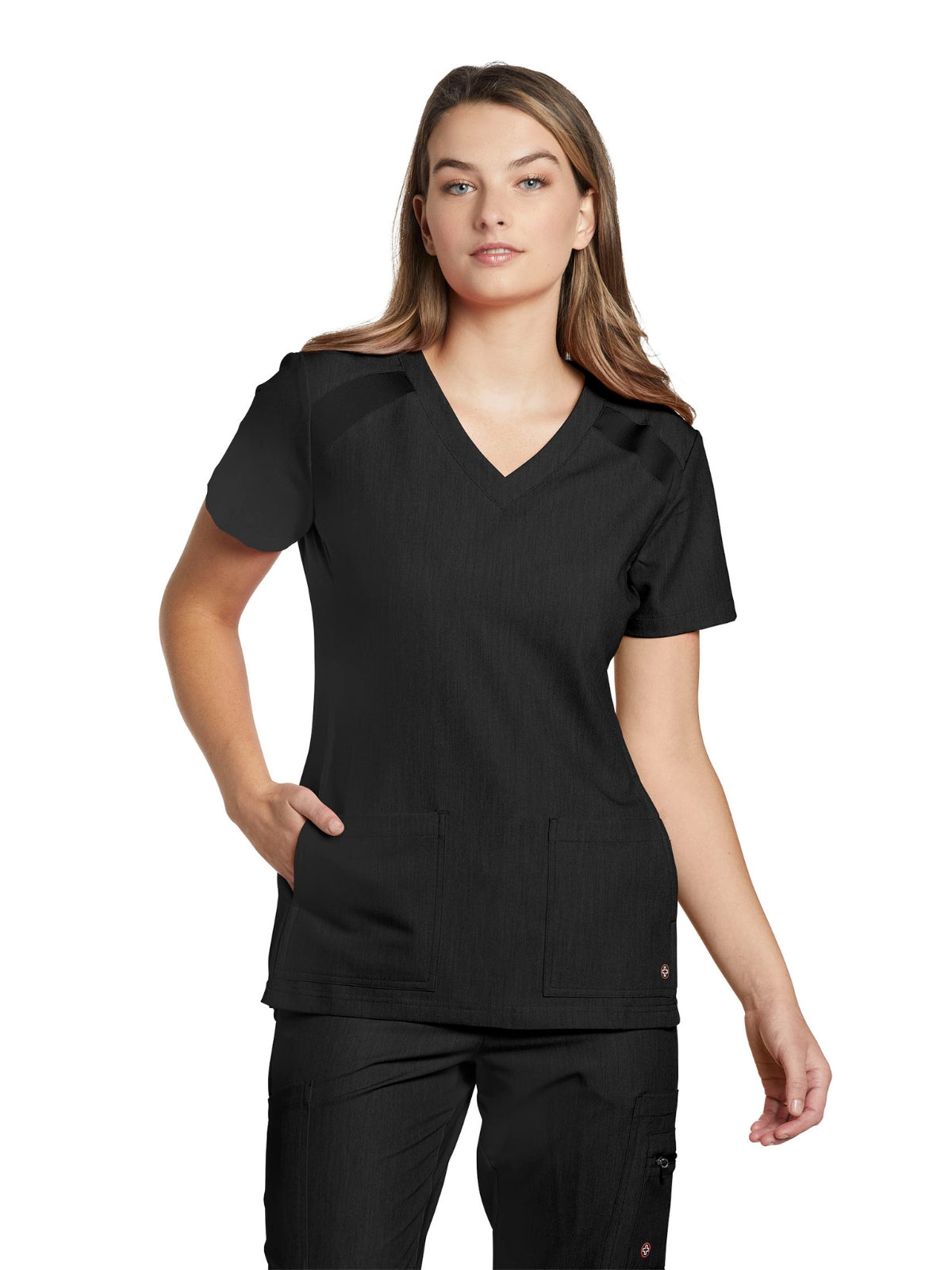 Women's 4-Pocket V-Neck Scrub Top - 950 - Black