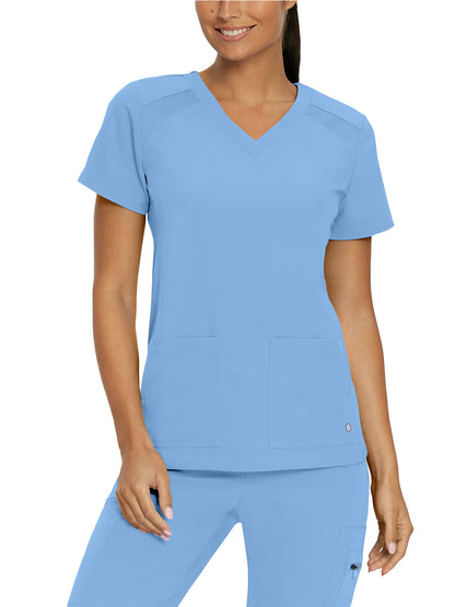 Women's 4-Pocket V-Neck Scrub Top - 950 - Ceil Blue