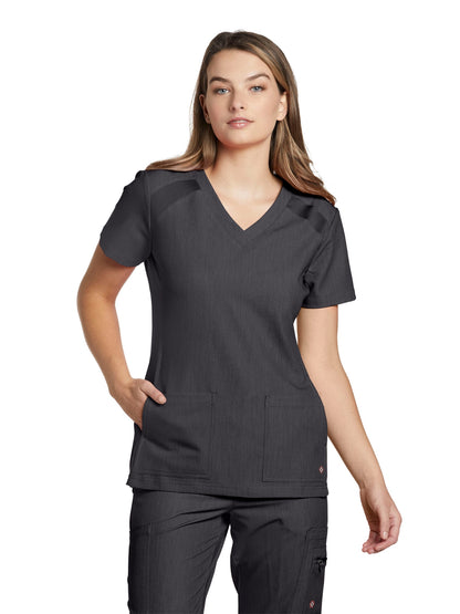 Women's 4-Pocket V-Neck Scrub Top - 950 - Dark Pewter