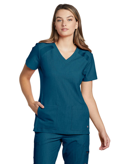 Women's 4-Pocket V-Neck Scrub Top - 950 - Lyons Blue