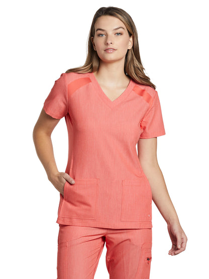 Women's 4-Pocket V-Neck Scrub Top - 950 - Sweet Poppy