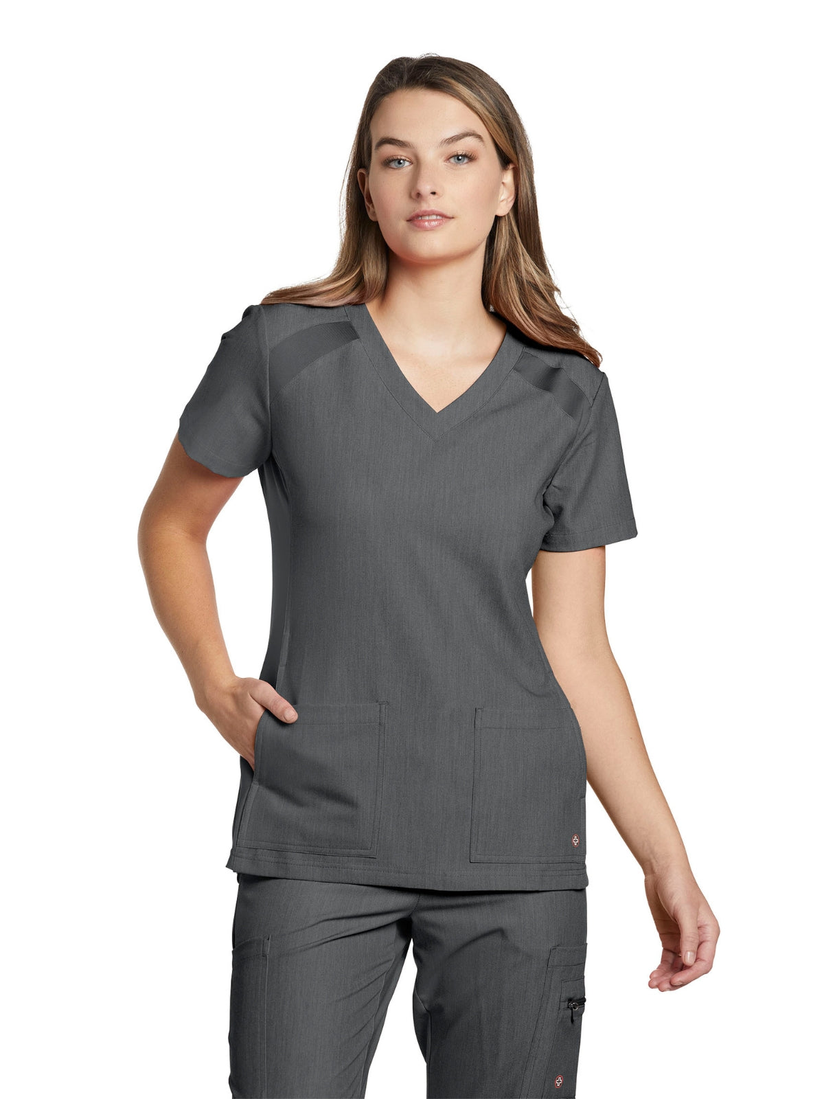 Women's 4-Pocket V-Neck Scrub Top - 950 - Taylor Grey