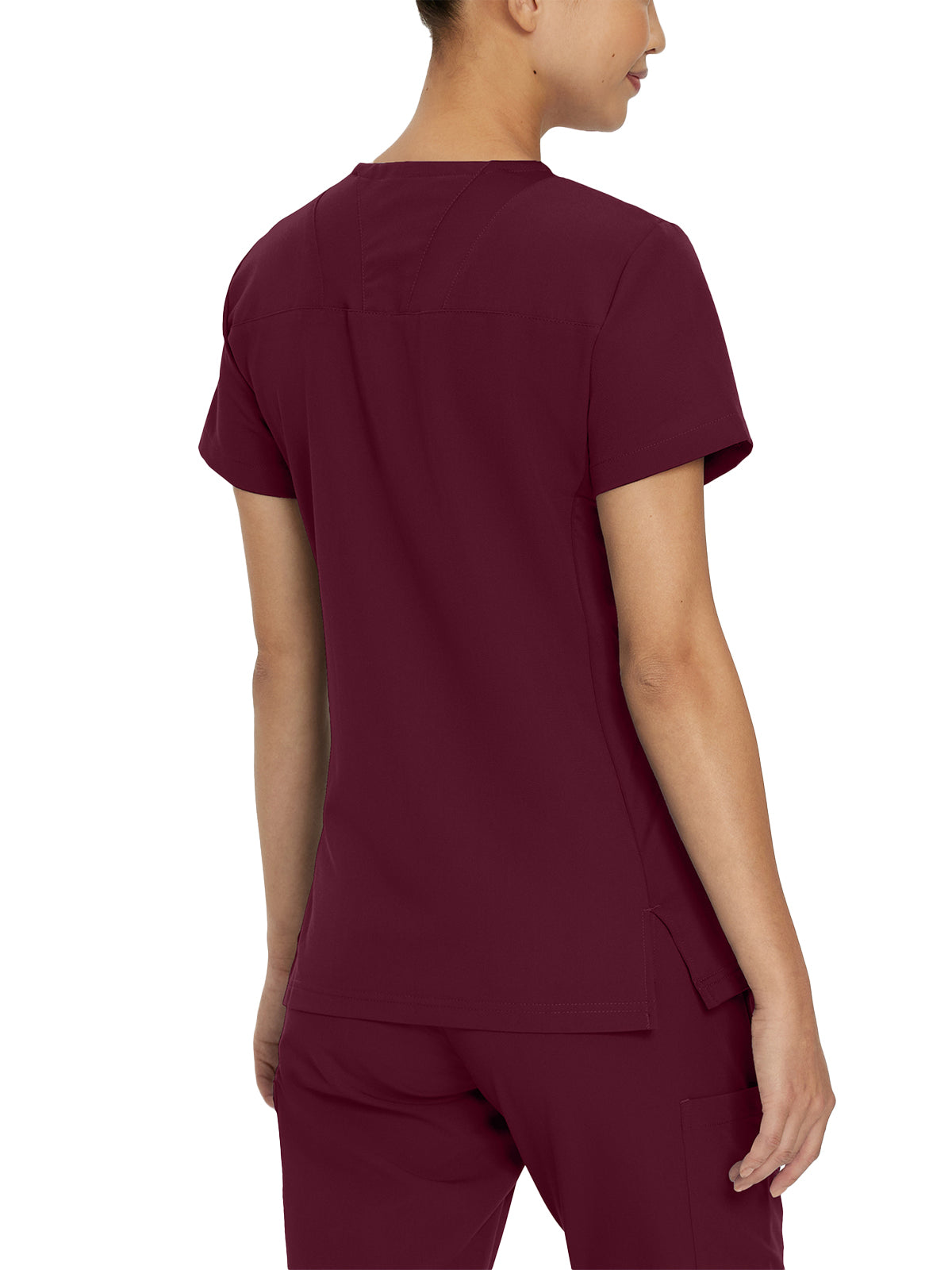 Women's 4-Pocket V-Neck Scrub Top - 950 - Wine (Burgundy)