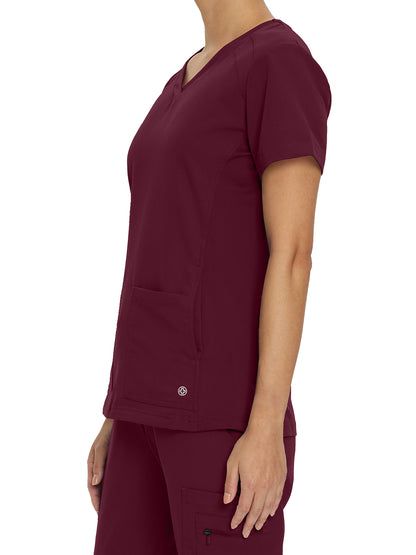 Women's 4-Pocket V-Neck Scrub Top - 950 - Wine (Burgundy)