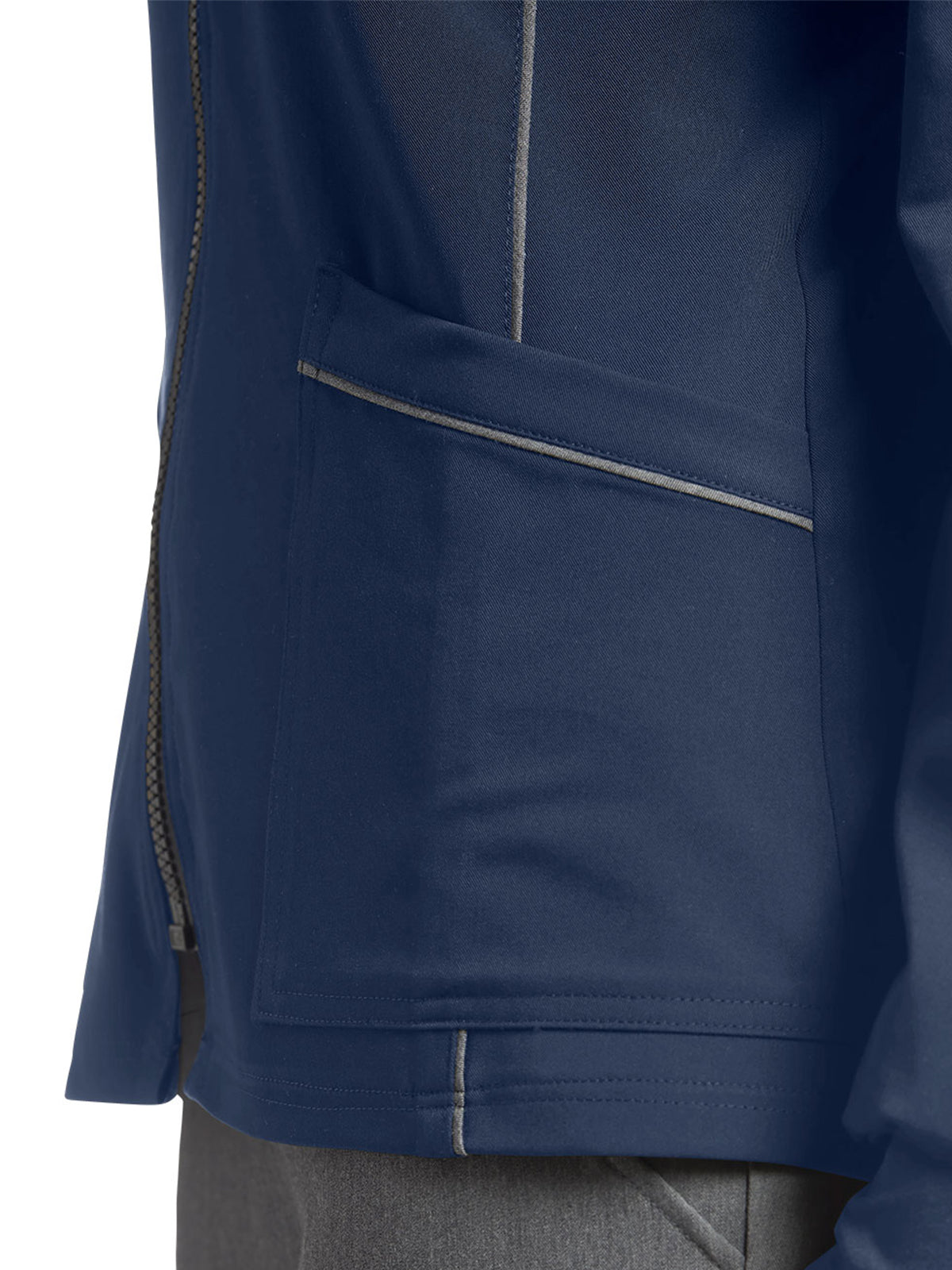 Women's 3-Pocket Crew Neck Warm-Up Scrub Jacket - 953 - Navy