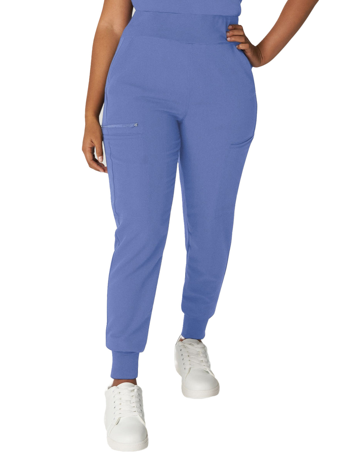 Women's 7-Pocket High-Rise Yoga Waist Jogger Scrub Pant - WB410 - Ceil Blue