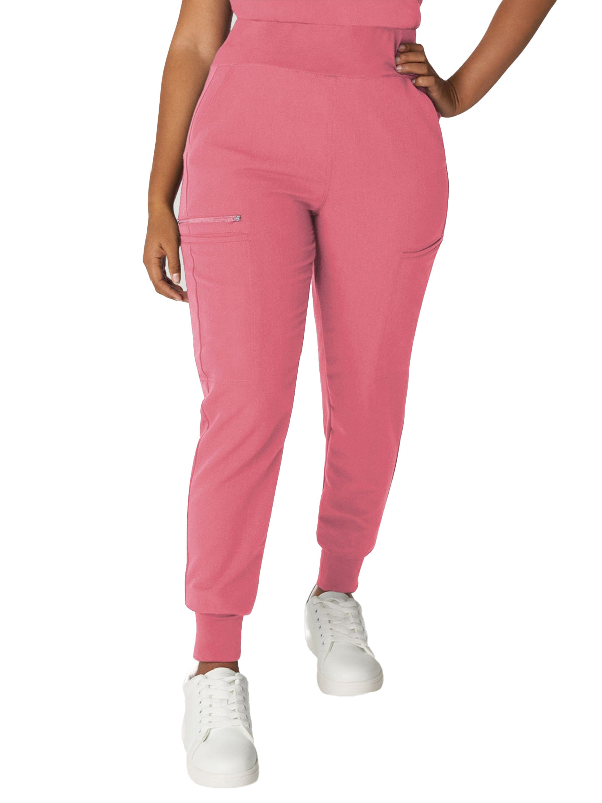 Women's 7-Pocket High-Rise Yoga Waist Jogger Scrub Pant - WB410 - Confetti