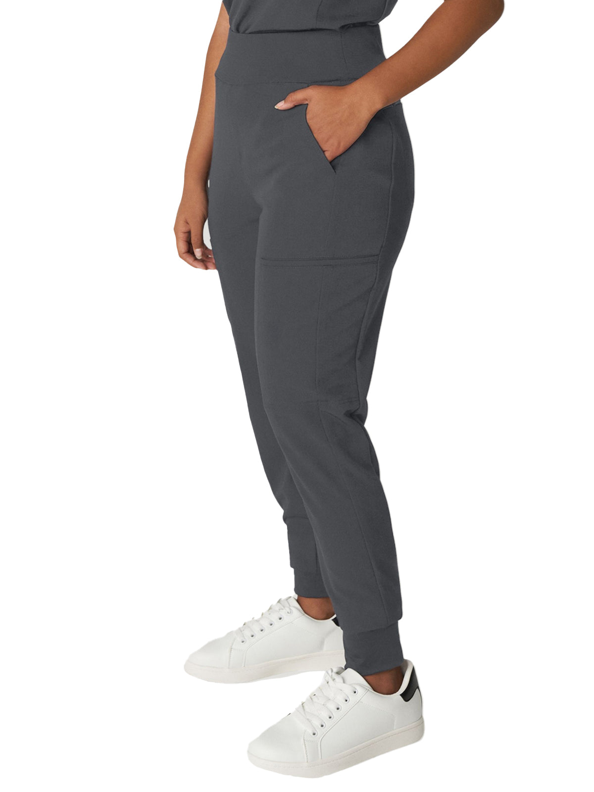 Women's 7-Pocket High-Rise Yoga Waist Jogger Scrub Pant - WB410 - Dark Pewter