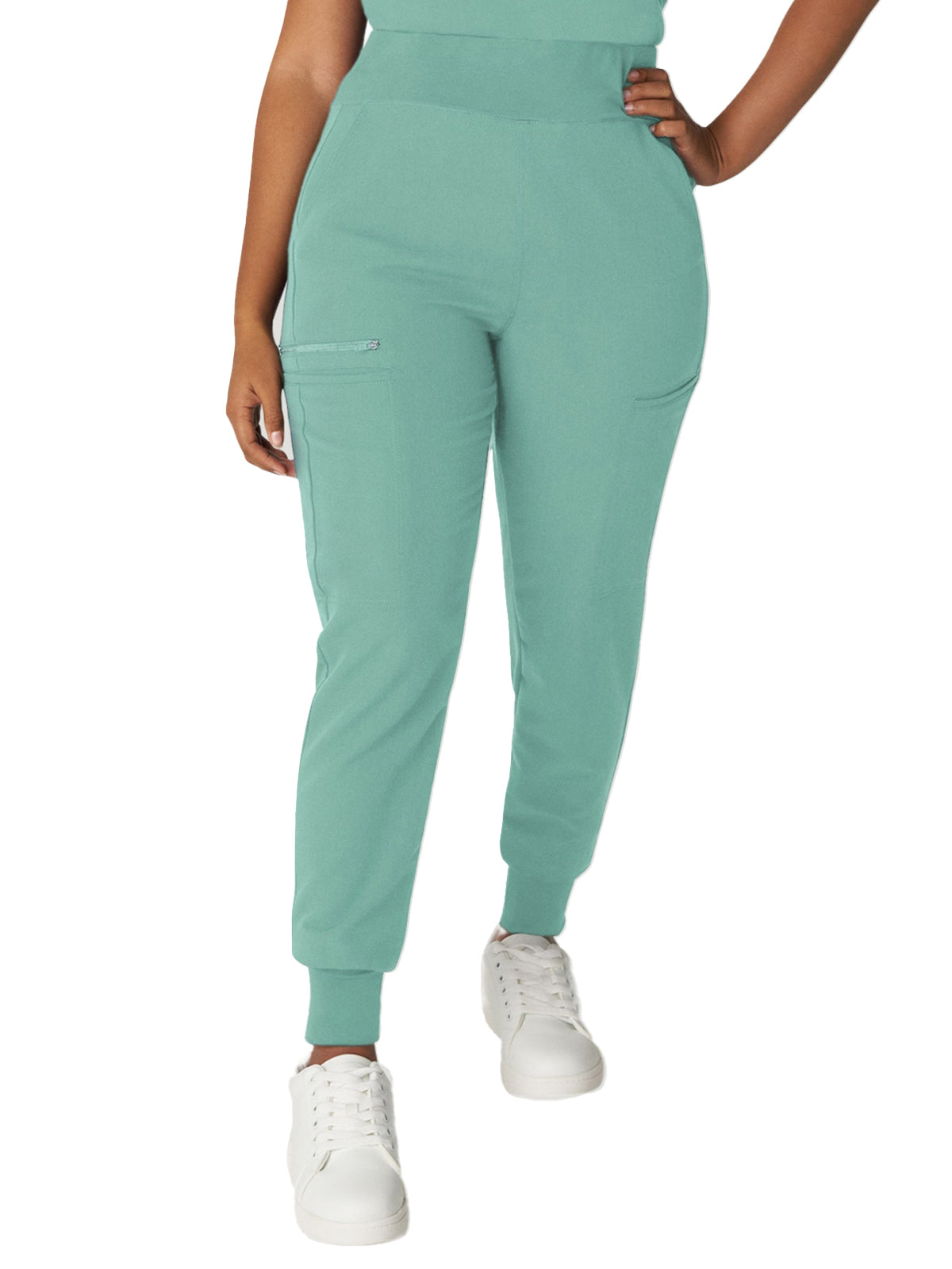 Women's 7-Pocket High-Rise Yoga Waist Jogger Scrub Pant - WB410 - Ocean Wave