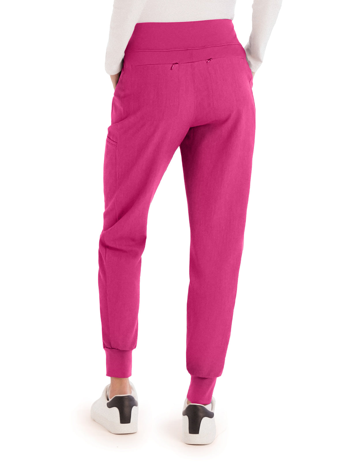 Women's 7-Pocket High-Rise Yoga Waist Jogger Scrub Pant - WB410 - Pink Flash