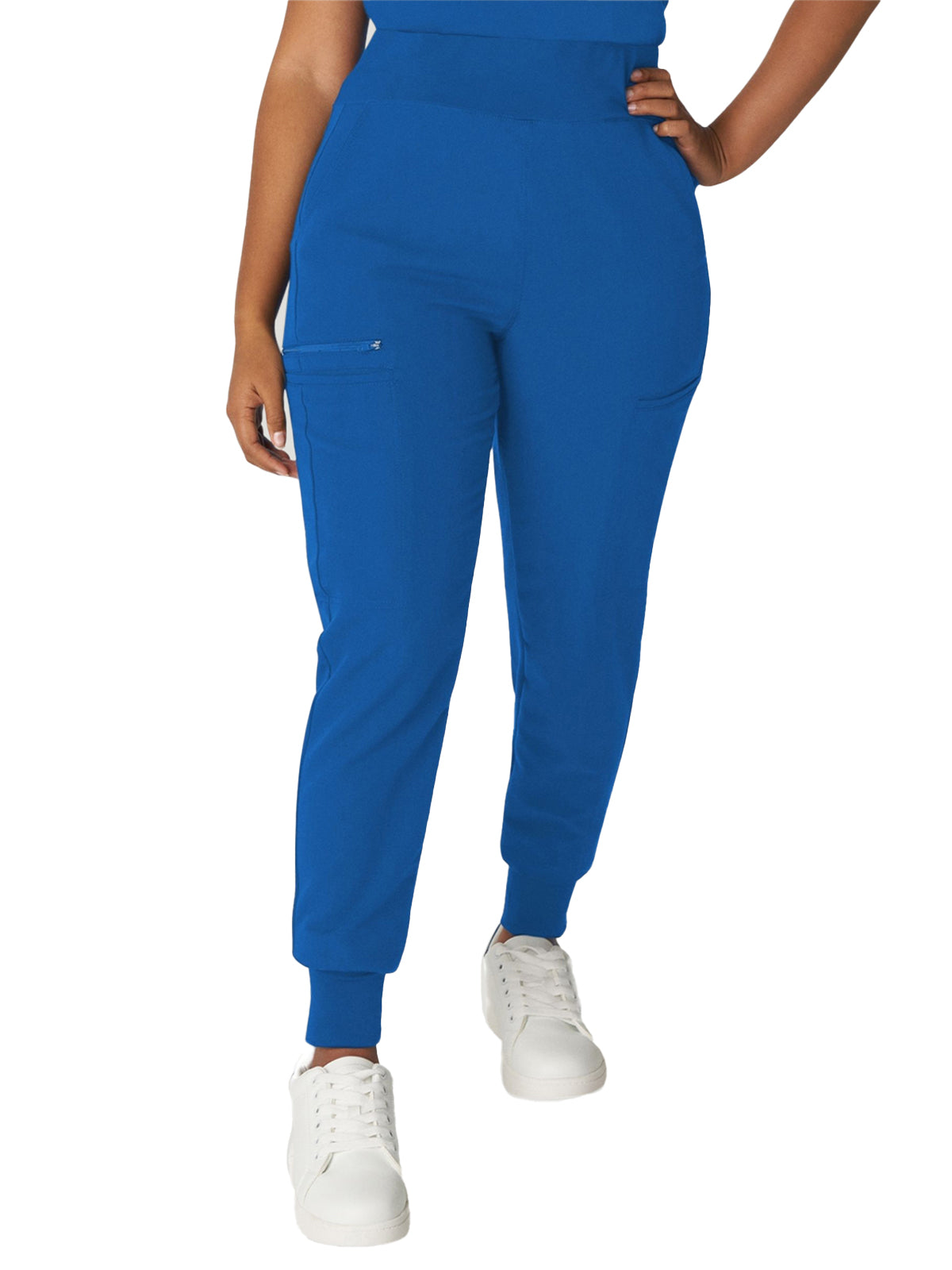 Women's 7-Pocket High-Rise Yoga Waist Jogger Scrub Pant - WB410 - Royal