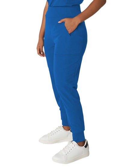 Women's 7-Pocket High-Rise Yoga Waist Jogger Scrub Pant - WB410 - Royal