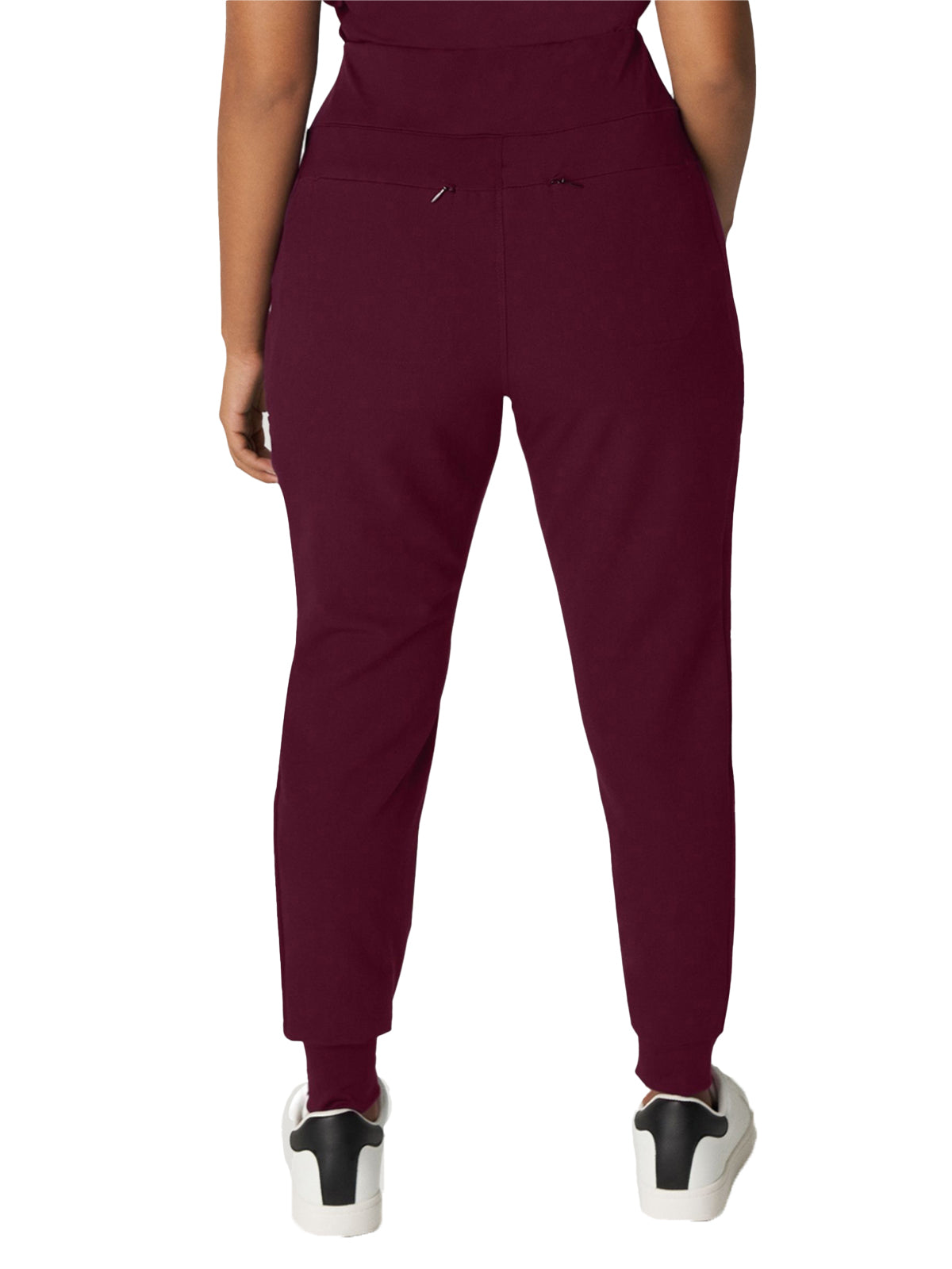 Women's 7-Pocket High-Rise Yoga Waist Jogger Scrub Pant - WB410 - Wine (Burgundy)