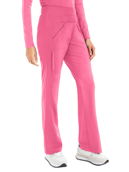 Women's Bootcut Scrub Pants - WB414 - DANCING BLOSSOM