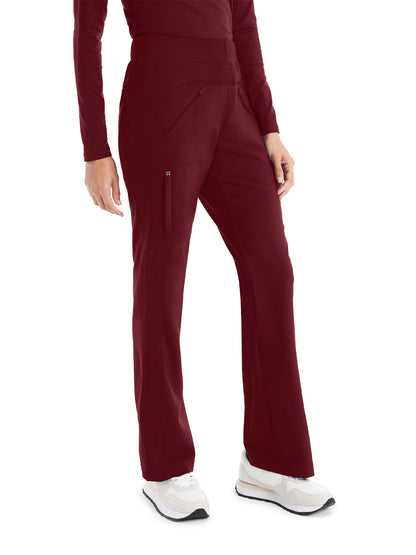 Women's Five-Pocket Bootcut Pant - WB414 - Wine