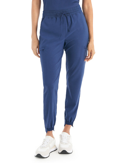 Women's Six-Pocket Hi-Low Leg Cuffs Jogger Pant - WB415 - Navy