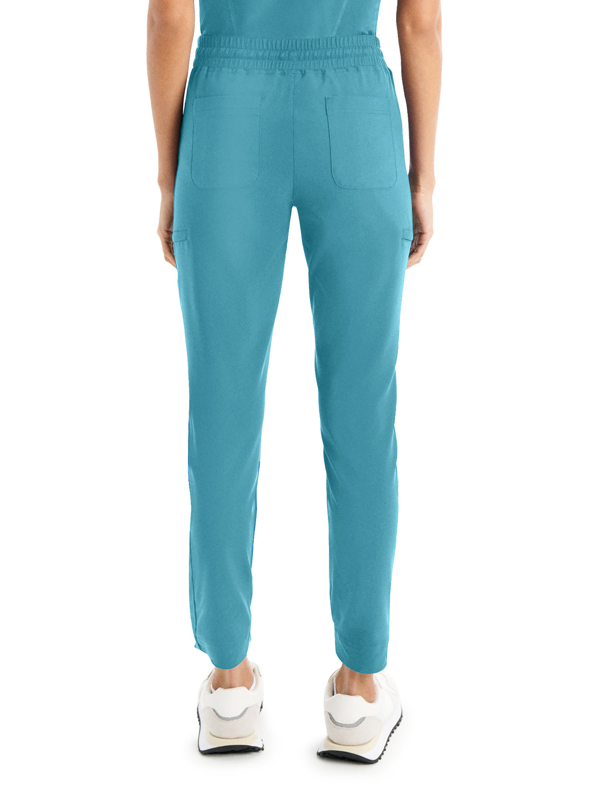 Women's 6-Pocket Hi-Low Leg Cuffs Jogger Scrub Pant - WB415 - Poolside