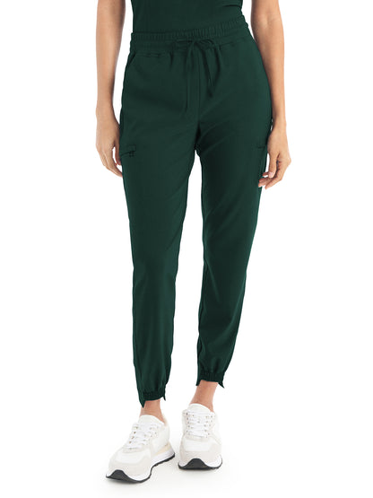 Women's 6-Pocket Hi-Low Leg Cuffs Jogger Scrub Pant - WB415 - Pine Grove