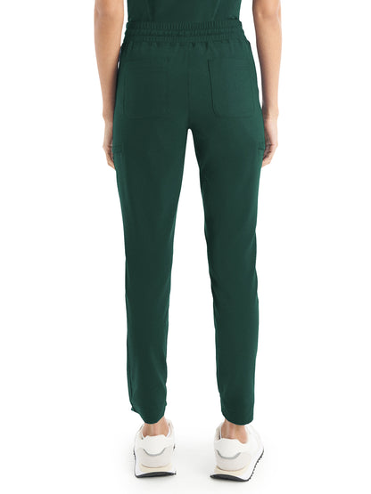 Women's 6-Pocket Hi-Low Leg Cuffs Jogger Scrub Pant - WB415 - Pine Grove