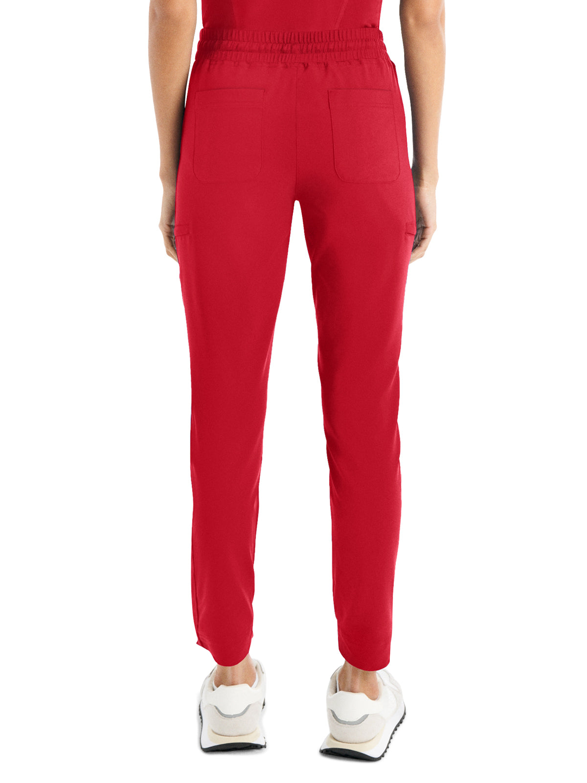 Women's 6-Pocket Hi-Low Leg Cuffs Jogger Scrub Pant - WB415 - Racing Red