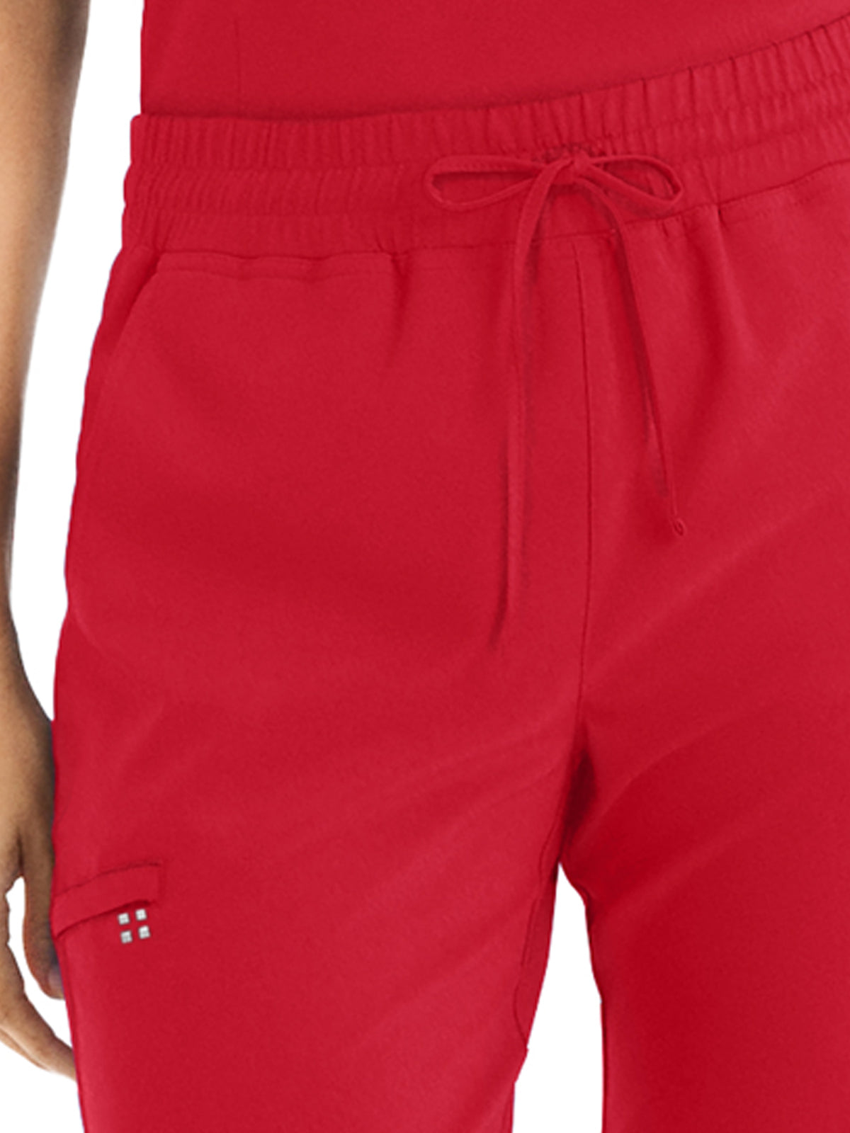 Women's 6-Pocket Hi-Low Leg Cuffs Jogger Scrub Pant - WB415 - Racing Red