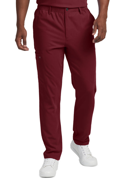 Men's 7-Pocket Tapered Leg Cargo Scrub Pant - WB418 - Wine