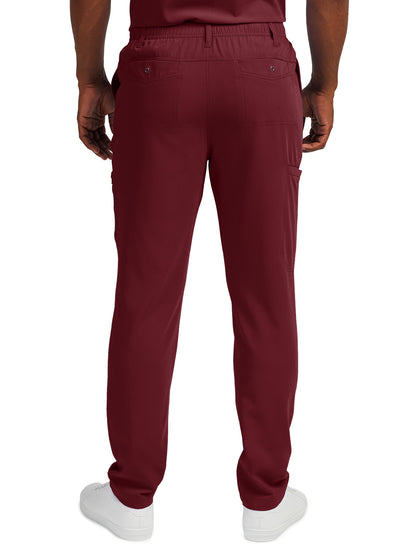 Men's 7-Pocket Tapered Leg Cargo Scrub Pant - WB418 - Wine