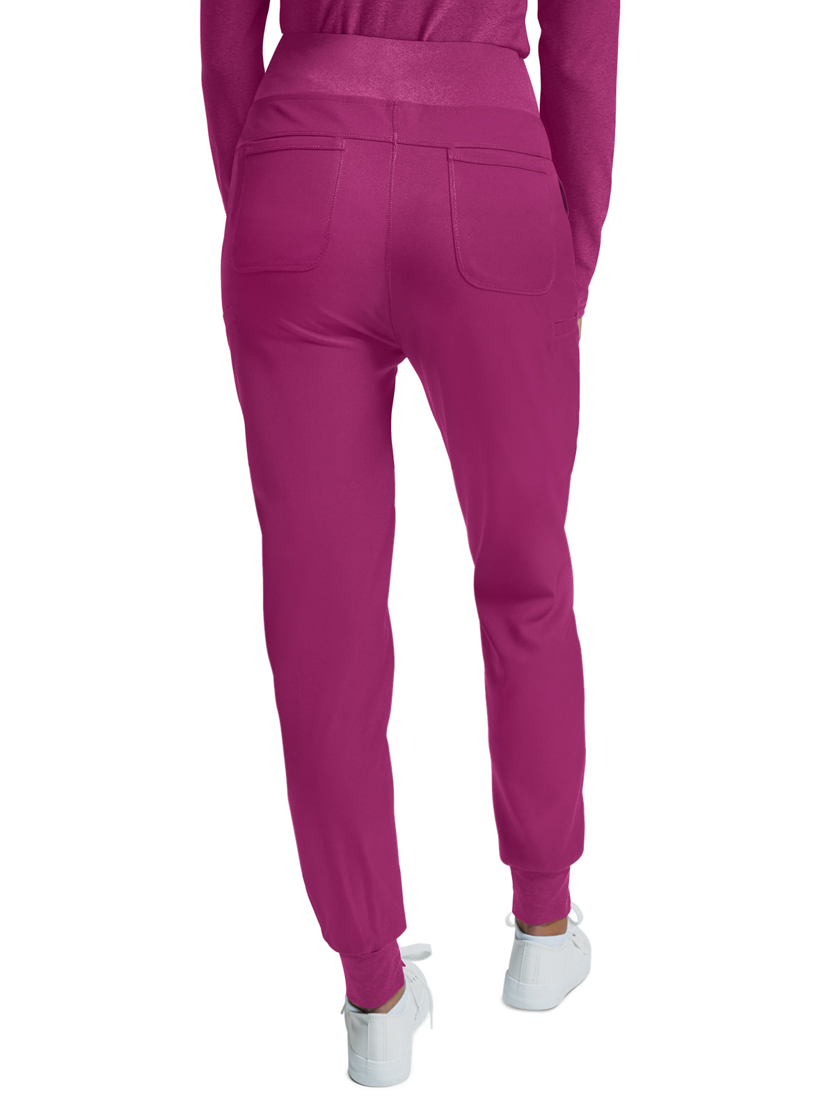 Women's Knitted Waistband Jogger Scrub Pant - WB420 - Electric Purple