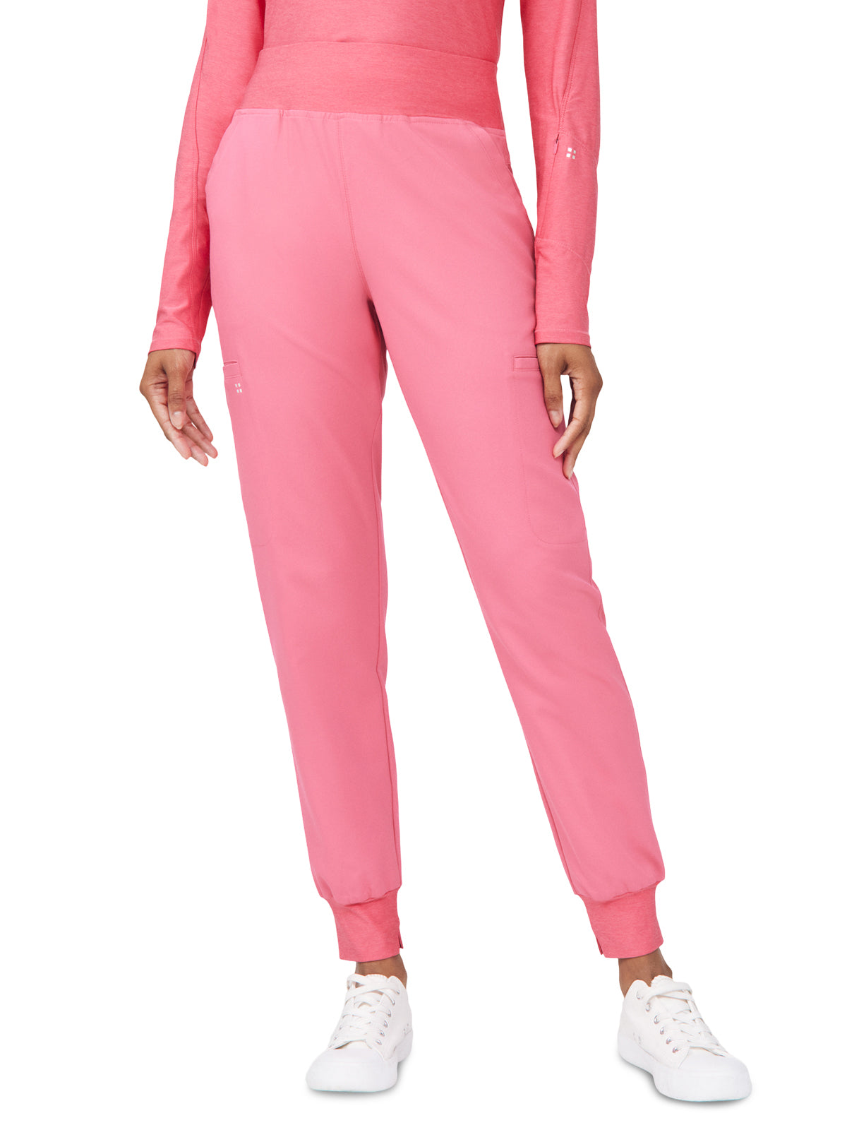 Women's Six-Pocket Knitted Waistband Jogger Pant - WB420 - Honeysuckle