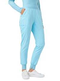 Women's Six-Pocket Knitted Waistband Jogger Pant - WB420 - Island Blue