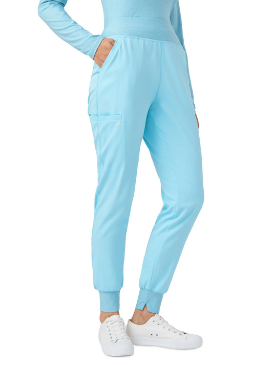 Women's Knitted Waistband Jogger Pant - WB420 - Island Blue