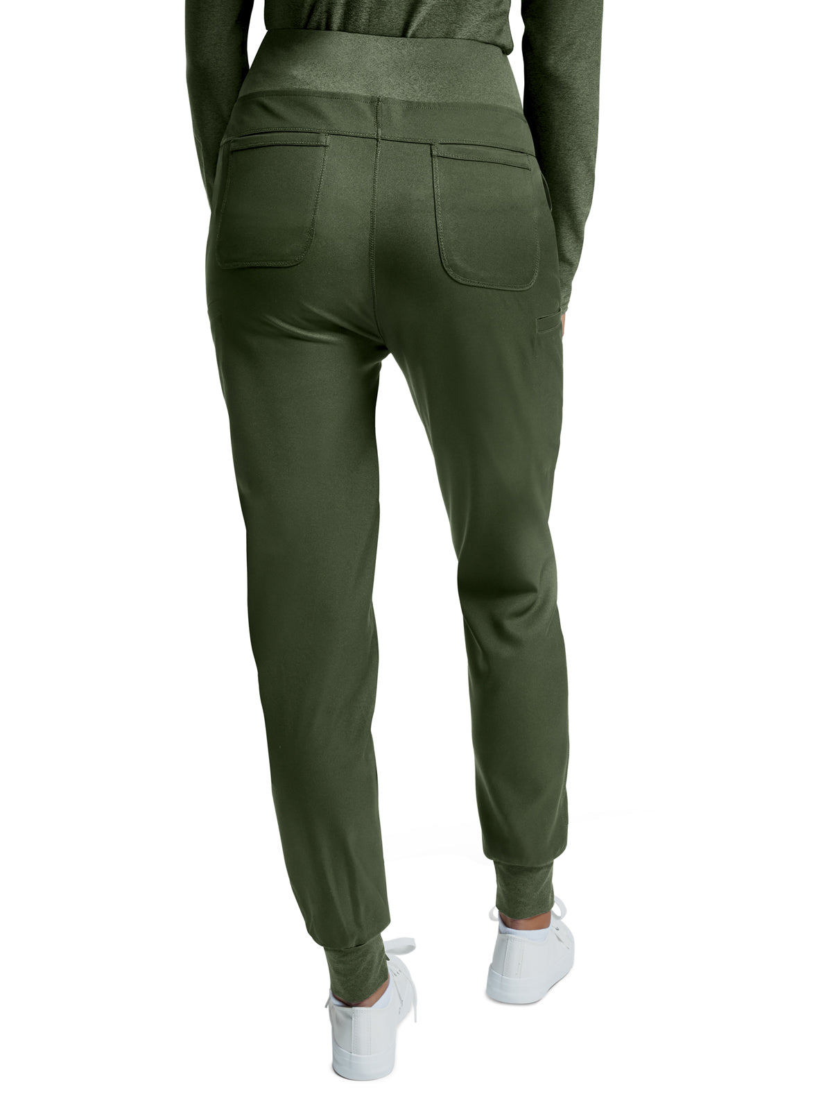 Women's Knitted Waistband Jogger Scrub Pant - WB420 - Olive