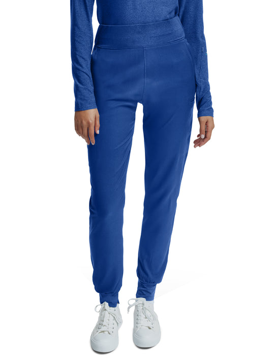 Women's Knitted Waistband Jogger Scrub Pant - WB420 - Royal