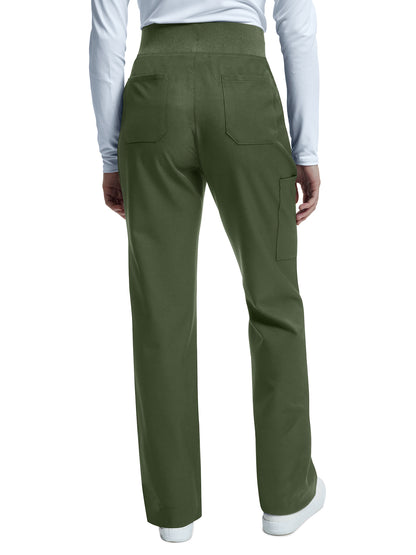 Women's Wide-Leg 6-Pocket Scrub Pant - WB421 - Olive